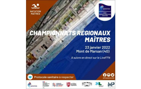 Championnats régionaux des Maîtres - 25m à Mont-de-Marsan - Dimanche 23 janvier 